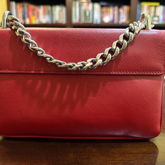 Prada Pattina Soft Calkskin and Saffiano leather, Mini Bag, Color Red - Picture 2 of 11